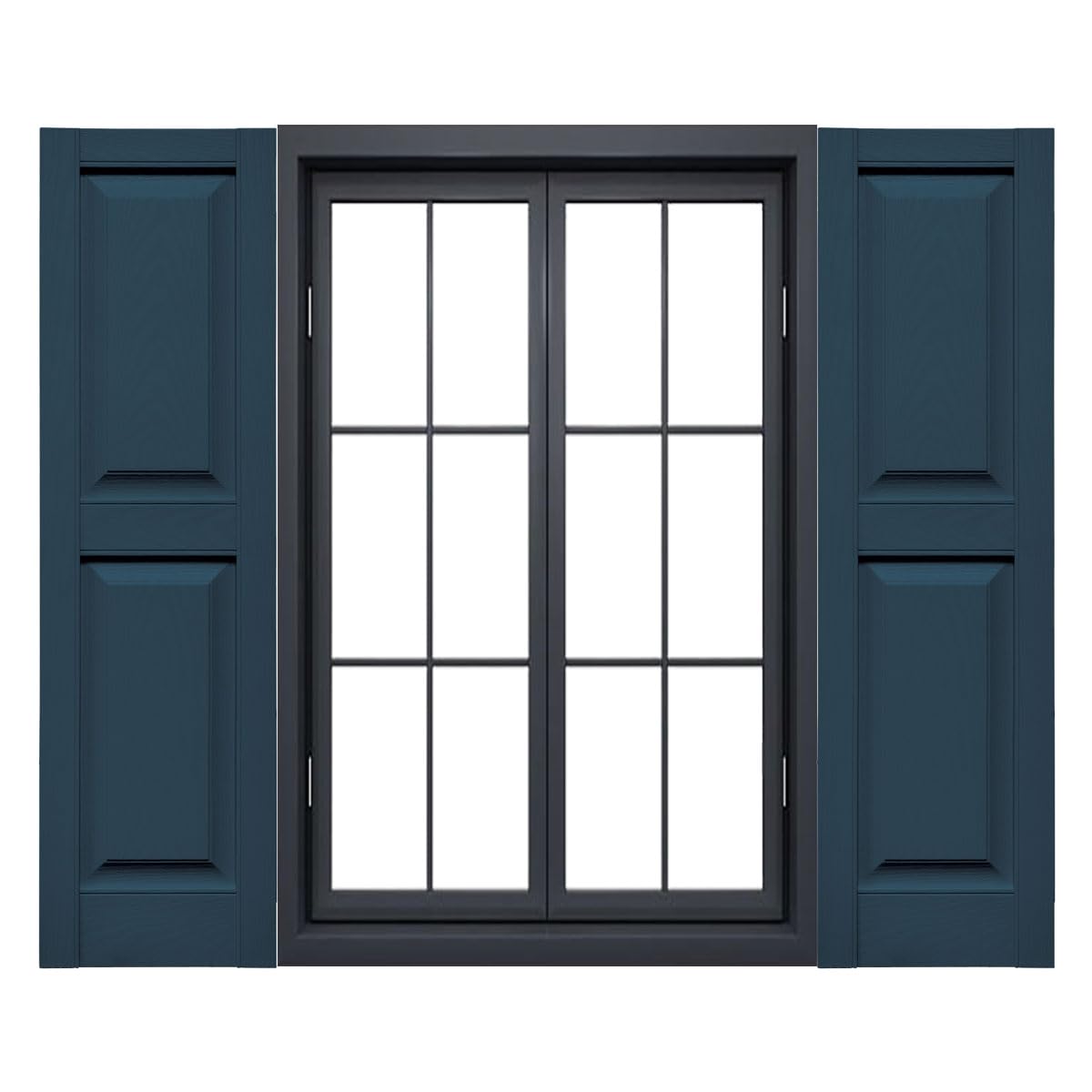 Mid America Mid-America 00021231036 Standard Size Williamsburg Double Panel Vinyl Shutters, w/Installation Shutter-Lok’s & Matching Screws (Per Pair), 036, 12″W x 31″H, Classic Blue