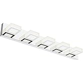 Ralbay Chrome Vanity Lights for Bathroom Acrylic Rotable 360° LED Modern Bathroom Lighting Fixtures Over Mirror (4500K Natura