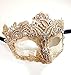 Toga Party Special - Venetian Goddess Masquerade Mask Made of Resin, Paper Mache Technique with High Fashion Macrame Lace & Rhinestones [Ivory]