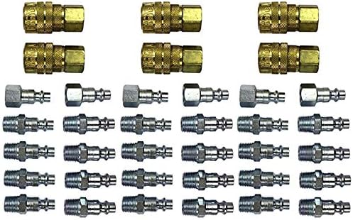 Milton (S-210) 1/4" NPT M-Style Coupler and Plug Kit, (12-Piece) (3-(Pack))