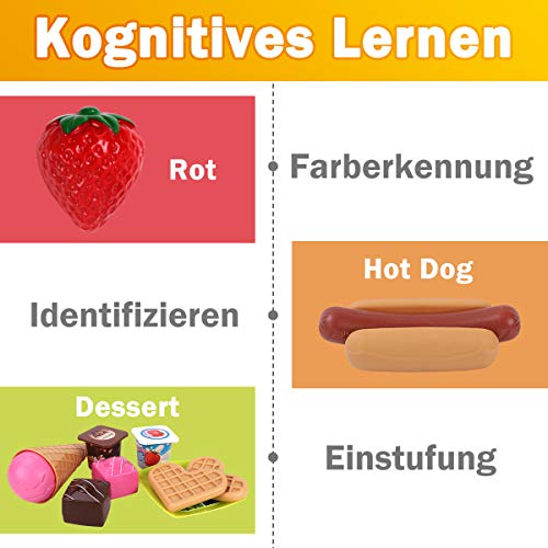 REMOKING Küchenspielzeug für Kinder, Lebensmittel Spielzeug Set, Kinderküche Rollenspiele Lernspielzeug, Spielzeug Geschenk für Jungen und Mädchen ab 3 Jahre – Bild 6