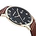 Wdnba 7mm Super Slim Watch Mens Watches Genuine Leather Gold Watch Men Calendar Quartz Watch