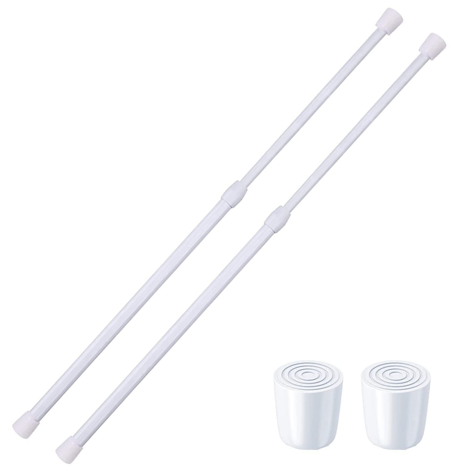 Photo 1 of 2 Pack Small Tension Rods 26 in to 39 Curtain Rods Window Rods in Extendable Width Spring Cupboard Bars for Kitchen Utensils, Closet, and Cabinet, Fit in The Spaces to Stay Up 26 to 39 in