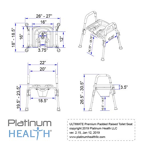 2 UltimateTM+Comfortable+Armrests+Adjustable+Elongated