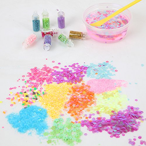 Slime Supplies Kit, 90 Pack Slime Beads Charms, Include Fishbowl Beads, Foam Balls, Glitter Jars, Drop Water Plum Blossom Love Smiley face Slices, Simulation Ice, Colorful Foam Beads, Slime Tools