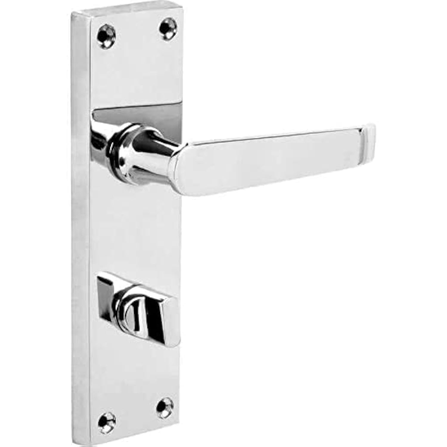 Designer Levers - Victorian Straight Lever Door Handles - Polished Chrome - 1 Pair - Bathroom Locking Door Handle - with Thumbturn — image 1