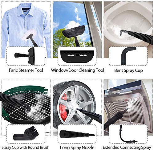 Comforday All in ONE Handheld Steam Cleaner, HIGH Pressure Chemical Free Steamer for Bathroom, Kitchen, Surfaces, Floor, Carpet, Grout and More, Best Germ Killer and SANITIZER with 9 Free Accessories