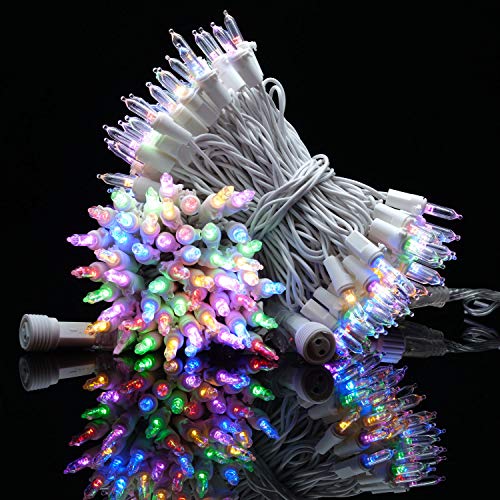 Color Changing LED Christmas Lights, 66 Ft White Wire 200 Count, Warm