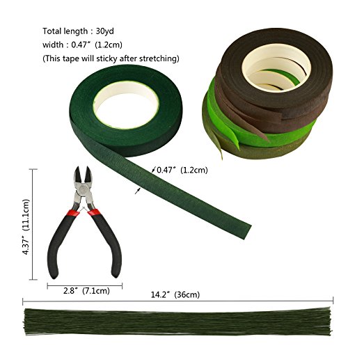 LANMOK Floral Arrangement Kits 5pcs 26# Floral Tapes Stem Wrap Flexible Floral Stem Wire With Garden Wire Cutter For Flower Arrangement Stem-wrapping Bouquets Corsages - Thumbnail 6
