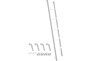 MIWOOYY RV Bunk Bed Ladder 45"/50"/55"/60"/66"/72'', Heavy Duty Travel Trailer Bed Ladders with 4 Hook and Foot Caps, Metal Twin Bed Step Ladder for Home Dorm Appartments, Load 330 LBS (66inch / 168cm, White)