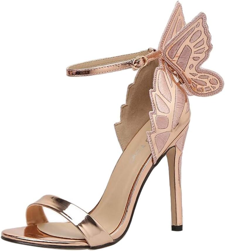 Women High Heels Sandals, FAPIZI Open Toe Embroidery Butterfly Heels Shoes Elegant Party Wedding Prom Sandals Shoes