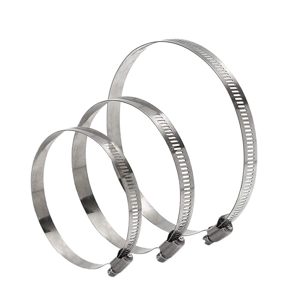 YOFASEN 12Pcs Hose Clamp - Adjustable Hose Clips 6-165mm Range Stainless Steel Worm Drive Pipe Clips Water Gas Silicone Tube Automotive Applications, 33-57mm
