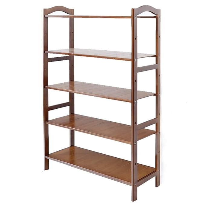 GJFeng Schuhregal Bambus 5 Schicht Modernen Minimalistischen Dunklen Rahmen Schlafzimmer Wohnzimmer Studie Bad Schuhschrank 1