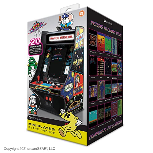My Arcade Mini Player 10 Inch Arcade Machine: 20 Built In Games, Fully Playable, Pac-Man, Galaga, Mappy and More, 4.25 Inch Color Display, Speakers, Volume Controls, Headphone Jack, Micro USB Powered