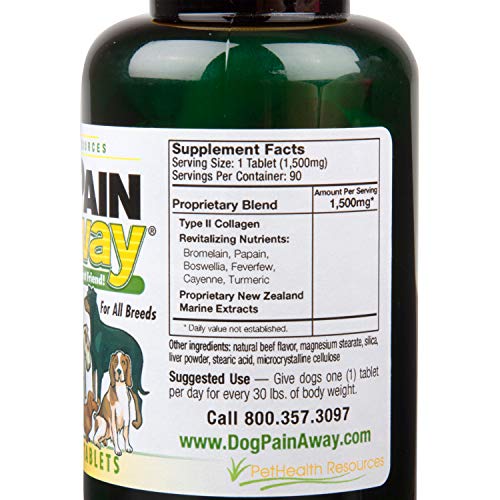 Dog Pain Away Vet Approved Dog Pain Reliever (90 Count) Fast Acting