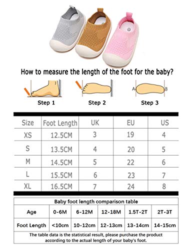 DEBAIJIA Baby First-Walking Shoes 1-4 Years Kid Shoes Trainers Toddler Infant Boys Girls Soft Sole Non Slip Mesh Breathable Lightweight TPR Material Slip-on Sneakers Outdoor