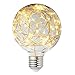 Judy Lighting - G95 LED Globe Fairy Light Bulb for Ambient Night Lighting, E26 Standard Medium Base Edison with Starry Decorative String Lights for Bathroom, Bedroom, Living room (Warm White)