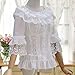 Smiling Angel Ruffle Retro Chiffon Half Sleeve Victorian Lolita White Blouse (XXL)