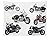vipsung Motorcycle Decor Tablecloth Set of Unique Original Motorcycles Freestyle Action Life with Winged Wheels Hobby Print Dining Room Kitchen Rectangular Table Cover