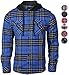 9 Crowns Men's Lightweight Hoodie Plaid Flannel Shirt