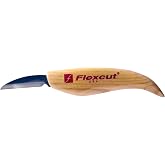 FLEXCUT KN14 Roughing Knife 2&Prime; High-Carbon Steel Straight Blade, Ergonomic Ash-wood Handle, 0.15 lb, Flexible Spring Steel Shaft, Made in USA