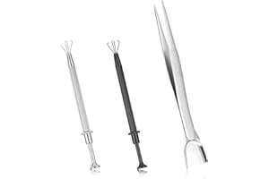 Bewudy 3Pcs Piercing Ball Grabber Tool Set, 4 Prongs Holder Diamond Claw Grabber Pick Up Tool, Precision Stainless Steel Jewelry Tweezers For Tiny Objects IC Chip Electronic Components