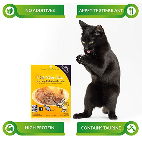 CatManDoo Extra Large Dried Bonito Flakes Treats for Dogs & Cats