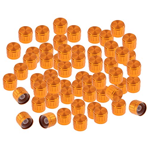 Gazechimp 50Pack Audio Amplifier Potentiometer Control Knobs with 6mm 1/4inch Shaft – Gold