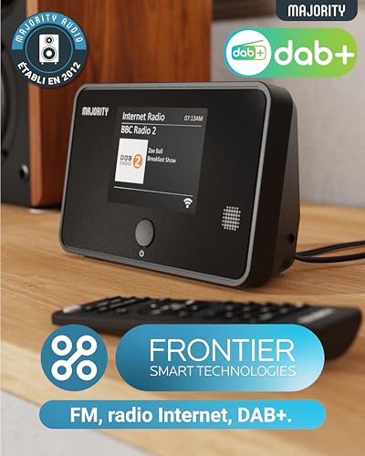 WiFi Internet Radio Tuner | Dab Plus Radio Adapter | Spotify Connect and Podcasts | Bluetooth 5.2 Dab Tuner for HiFi System | Color Display, Remote Control Included | MAJORITY Robinson
