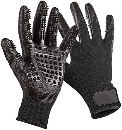 Dog Grooming Glove, Hair Removal Mitts, Horse Glove, Cat Mitts Dog Grooming Brushes Gloves Works as Grooming, Bathing, Shedding, Combing and Massage Gloves for Dogs/Cats/Horse, One Pair - Deep Blue