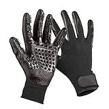 Dog Grooming Glove, Hair Removal Mitts, Horse Glove, Cat Mitts Dog Grooming Brushes Gloves Works as Grooming, Bathing, Shedding, Combing and Massage Gloves for Dogs/Cats/Horse, One Pair - Deep Blue