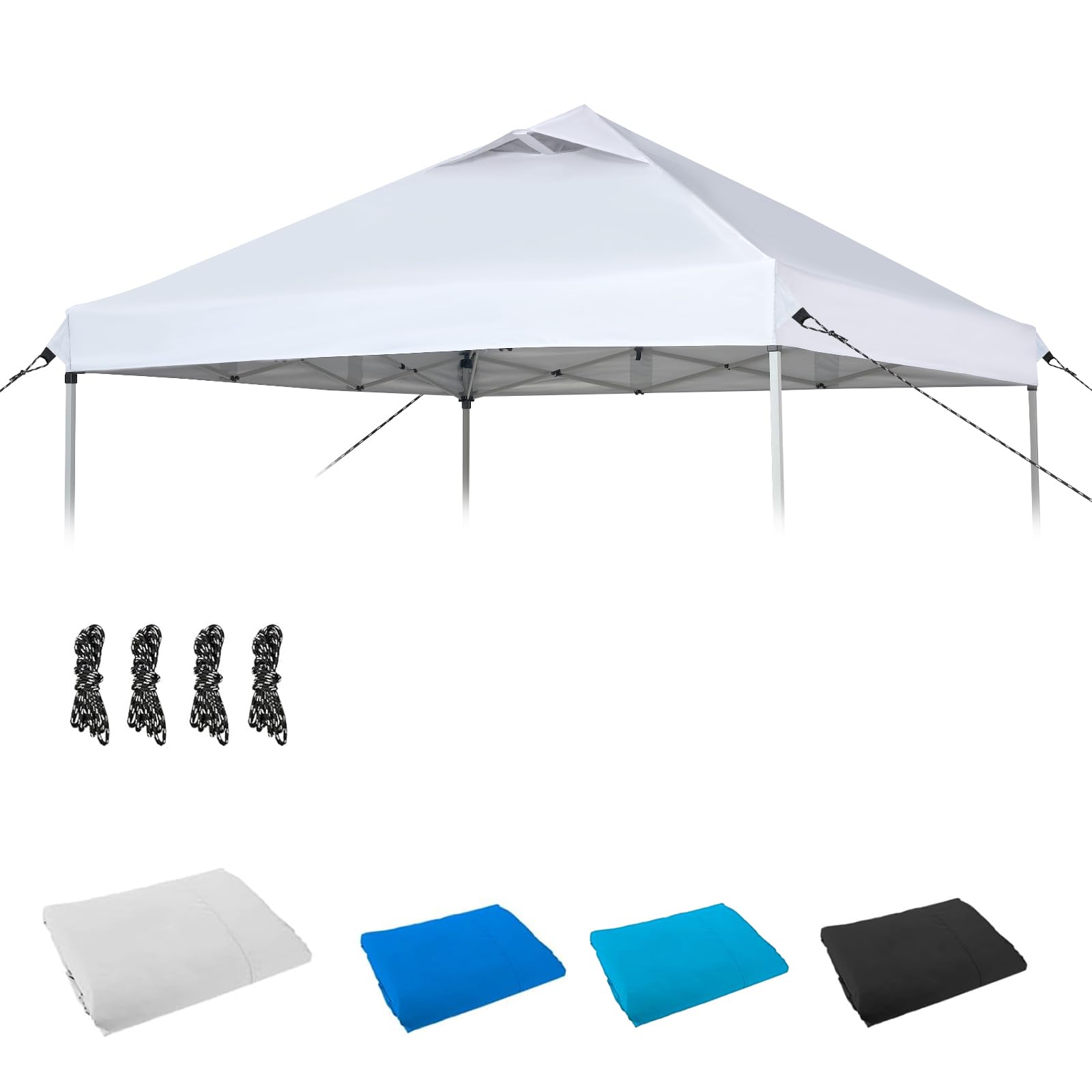 Photo 1 of GOTRUTH 10x10 Canopy Replacement Top, Pop Up Tent with Air Vent for Straight Leg Frame, Waterproof with Windproof Ropes for Garden Patio Camping (Top Only) (White)