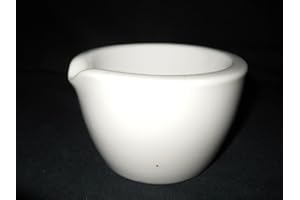 CoorsTek 60319 Porcelain Ceramic Chemical and Heat Resistant Mortar with Pouring Lip, 275mL Capacity