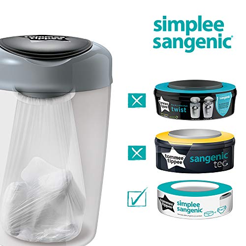 Tommee Tippee Simplee Sangenic Nappy Disposal Bin, Grey Buy Online in