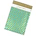 Inspired Mailers - Poly Mailers 10x13 - Triangles Deluxe (Aqua/Gold) (10x13, 100 Pack)