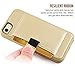 ZVE Case for Apple iPhone 8 and iPhone 7, 4.7 inch, Slim Leather Wallet Case with Credit Card Holder Slot Pocket Protective Case Cover for Apple iPhone 7/8 - Gold