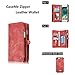 Iphone 8 Plus Leather Wallet Magnetic Phone Case Detachable Protective Case with Card Holder Folio Flip Cover, Red