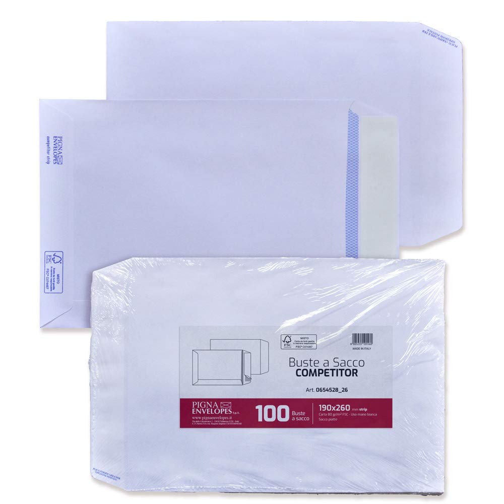 PIGNA 065452826 Envelopes with Window White-100 Pieces