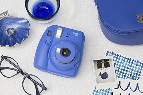 Fujifilm Instax Mini 9 Instant Camera - Cobalt Blue, Fujifilm Instax Rainbow Instant Mini Film (10 Pack), and Fujifilm Instax Groovy Camera Case - Black - Thumbnail 5