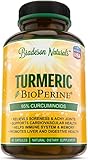 Turmeric Curcumin with Bioperine 100% Natural Anti-Inflammatory & Antioxidant. Digestive & Cardiovascular Health. Pain Relief & Healthy Joints with 95% Standardized Curcuminoids. Non-GMO & Gluten Free