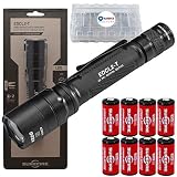 SureFire EDCL2-T 1200 Lumen Tactical EDC Flashlight Bundle with 6 Extra Surefire CR123 Batteries and 2 Lightjunction Battery Cases