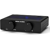 Douk Audio A5 2 Channel TPA3255 Stereo Amp, 300 Watts x2 Mini Hi-Fi Audio Power Amplifier Class D for Home Theater System, Passive Bookshelf Tower Speakers with High-Pass Filter + 32V Power Supply