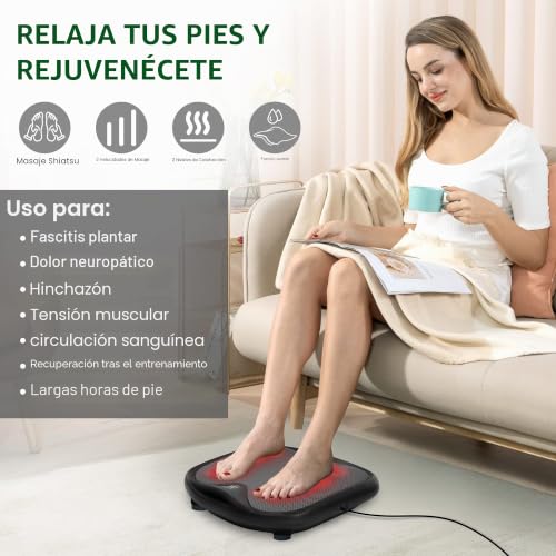 Snailax 2 in 1 Shiatsu Foot Massager with Heat, Flexible Massage Knots for All Sizes of Feet, Foot Warmer, Electric Pain Reliever