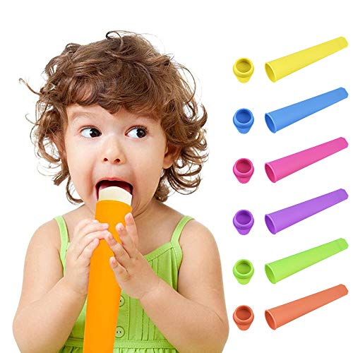 GOLDGE Set of 6 Ice Moulds Silicone Ice Moulds Ice Mould with Silicone Funnel Made of 100% Food-Grade Silicone for DIY Summer Ice Cream