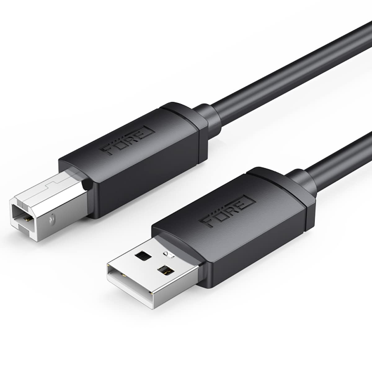 FORE 0.5m MIDI Cable Type-B for Musical Instrument Compatible with MIDI Keyboard, Electronic Piano/Drum, Synthesizer, Audio Interface for Editing&Recording Track for Studio USB 2.0 Black