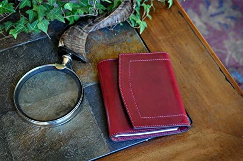 Borlino Italian Handmade Leather Tri-fold Padfolio Small (Vino Rosso)