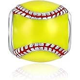 Softball Charm 925 Sterling Silver Softball Bead Charms for Bracelets Sport Jewelry Gifts