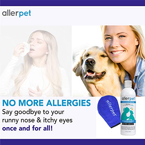 Allerpet Dog Allergy Relief w/Free Applicator Mitt Pet Dander Remover