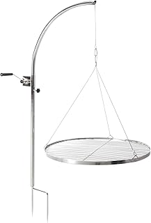 CLP SCHWENKGRILL aus Edelstahl I Grillgalgen I Gartengrill I Grillfläche von Ø 55cm I Grillrost höhenverstellbar, Farbe:Edelstahl