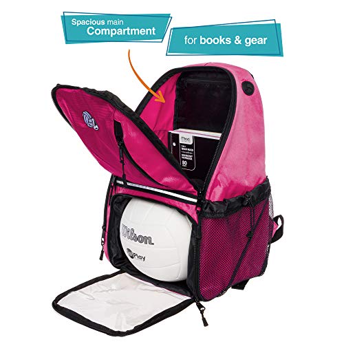 LISH Volleyball Backpack Large School Sports Bag w/Ball Compartment